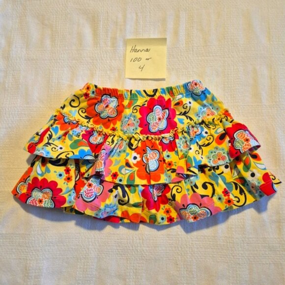 Hanna Andersson girls size 100 or 4 floral twirly skirt with modesty shorts guc - Picture 2 of 7